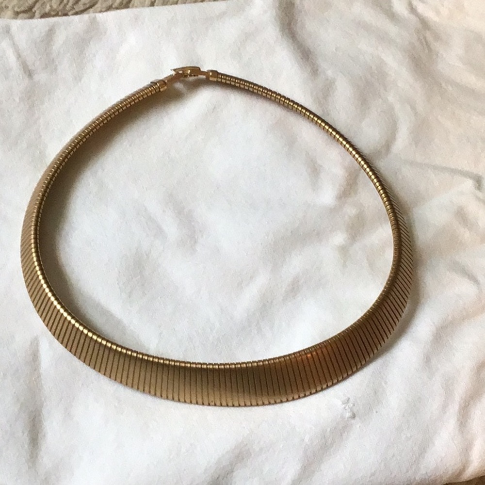 Vintage Monet 1970’s runway Collectible Choker necklace Omega Snake graduated